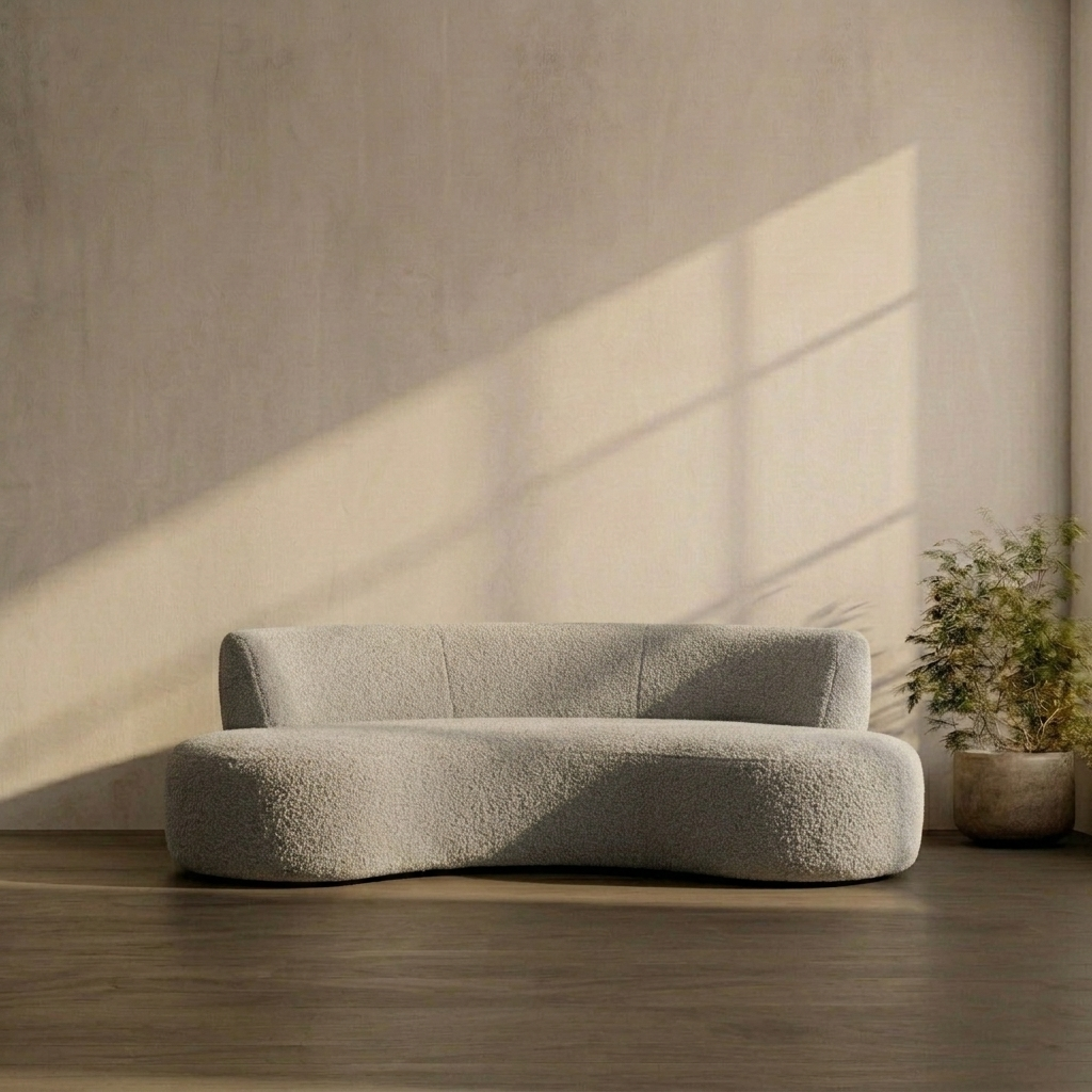 Sculptural Bouclé Lounge Sofa – 3 Seater