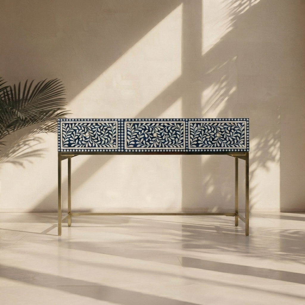 Inlay Entryway Console Desk Table - Cleo
