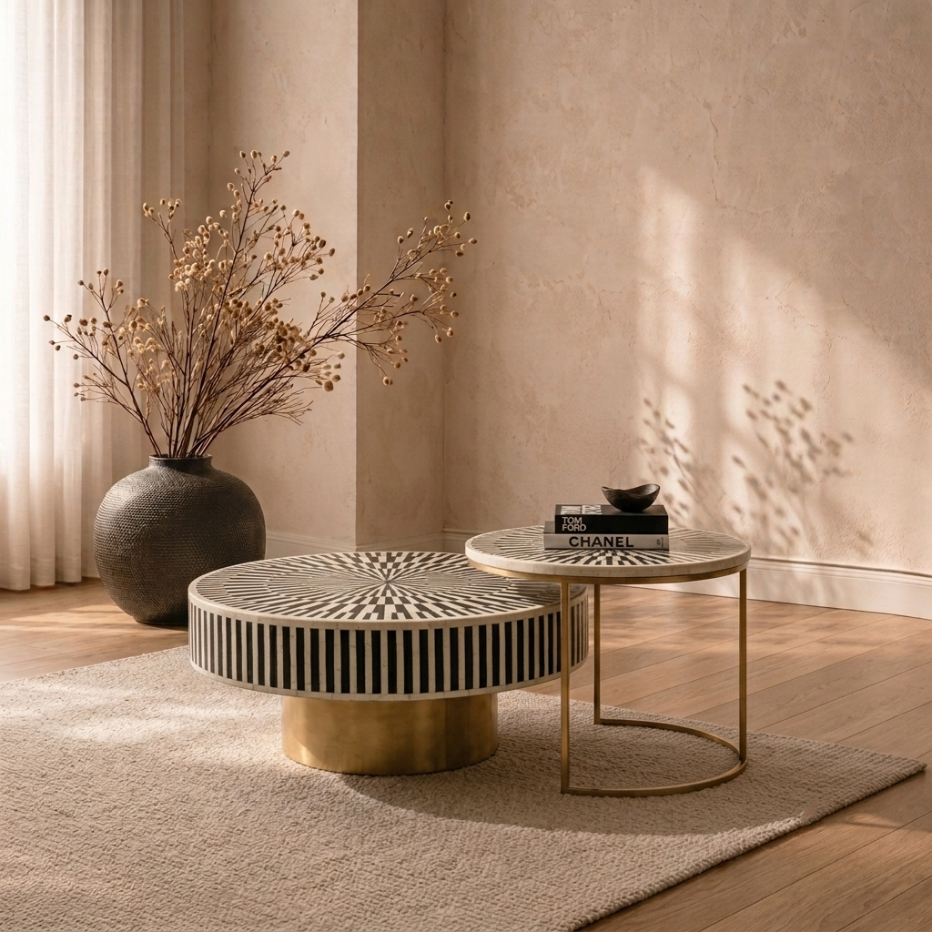 Round Nesting Coffee Table - Sunstrike