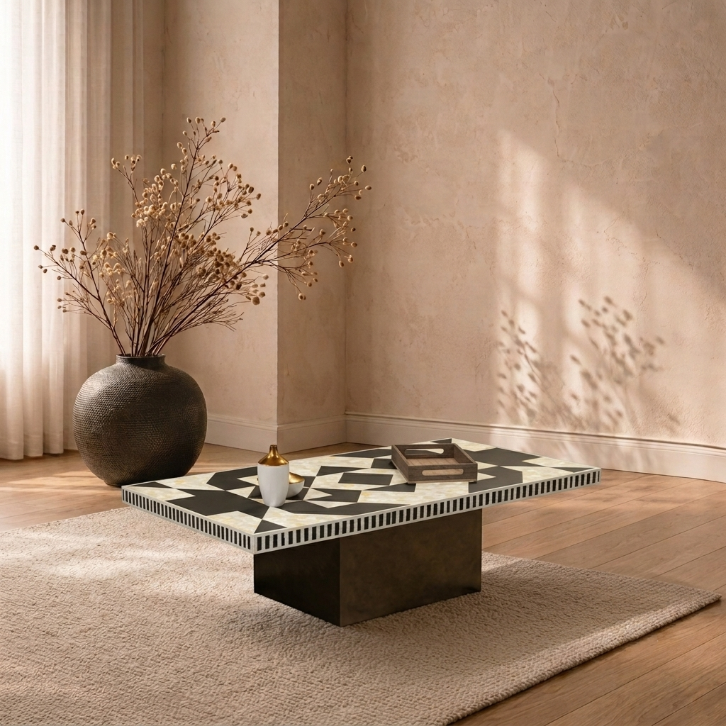 Inlay Polygon Grande Rectangular Coffee Table