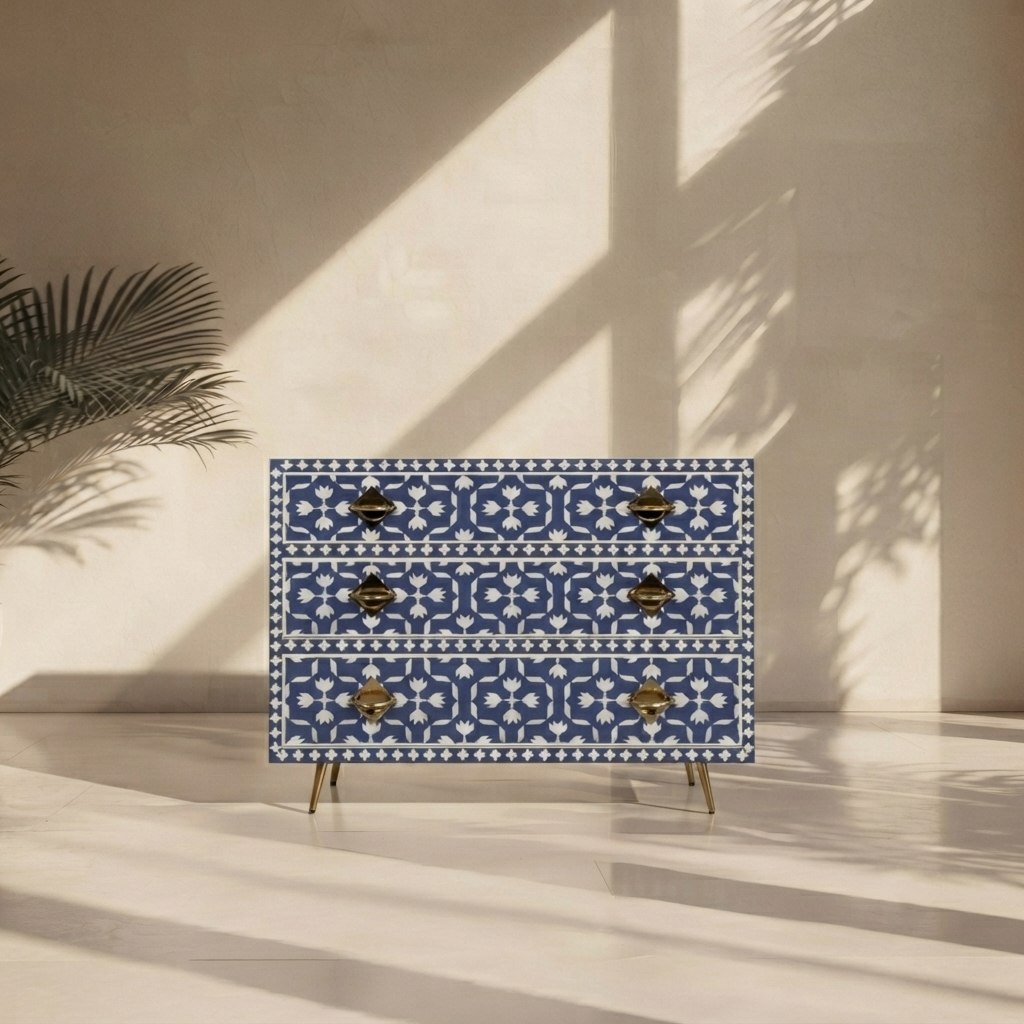 Inlay Chest of Drawers - Floral