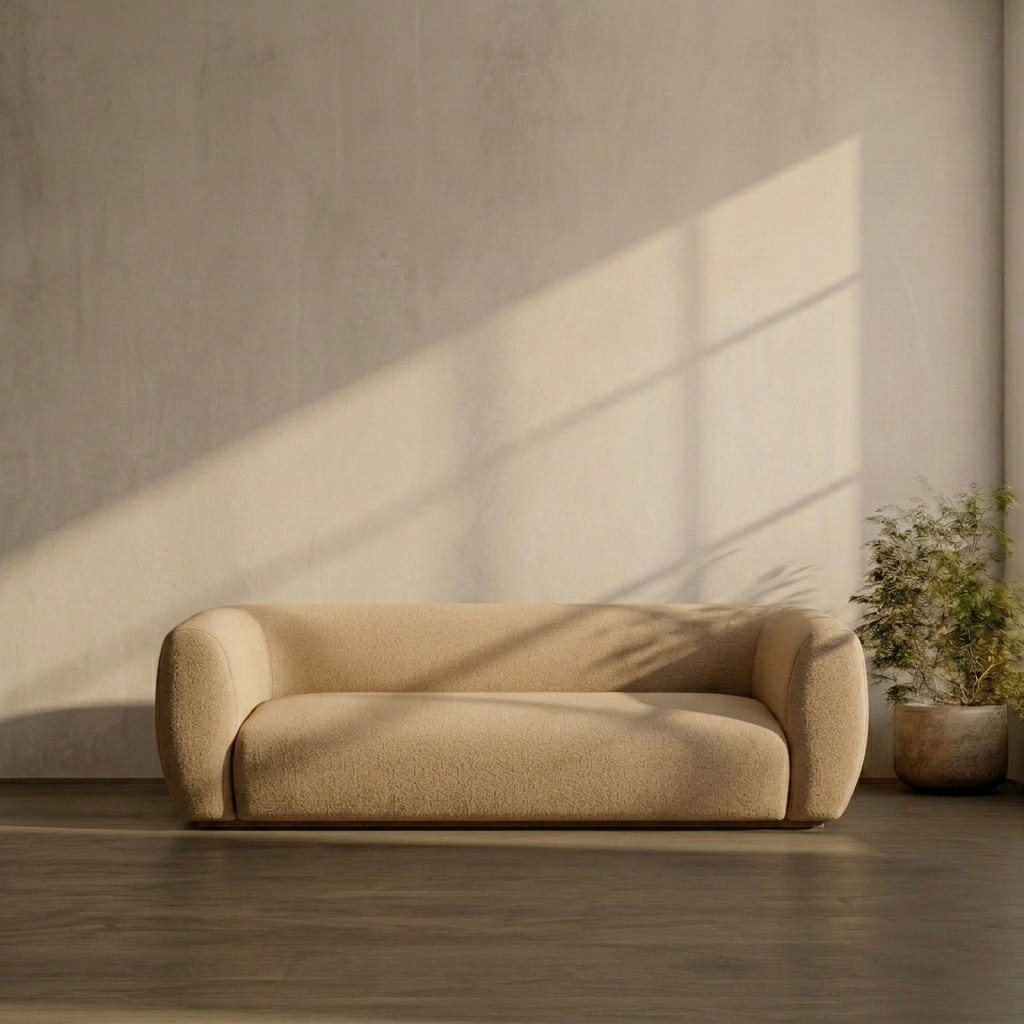 Monarch Curved Three-Seater Sofa – Minimalist Luxury