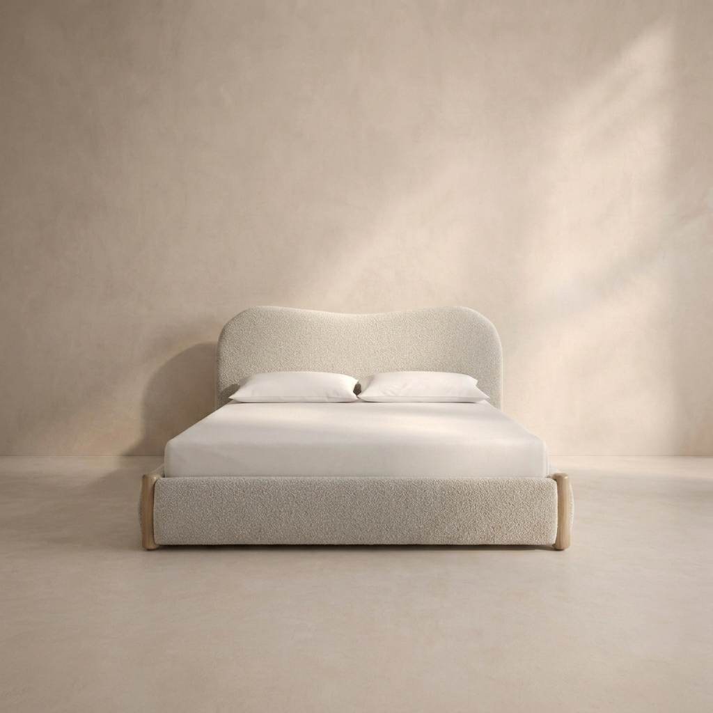 Rochelle Upholstered Bouclé Bed