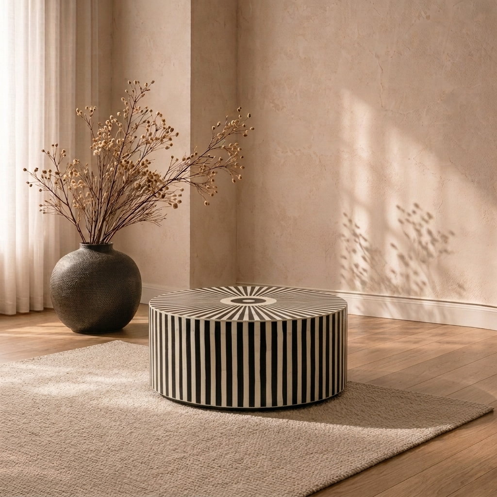 Inlay Round Coffee Table- Makyla