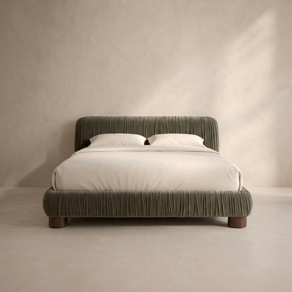 The Velvé Luxe Ruched Bed
