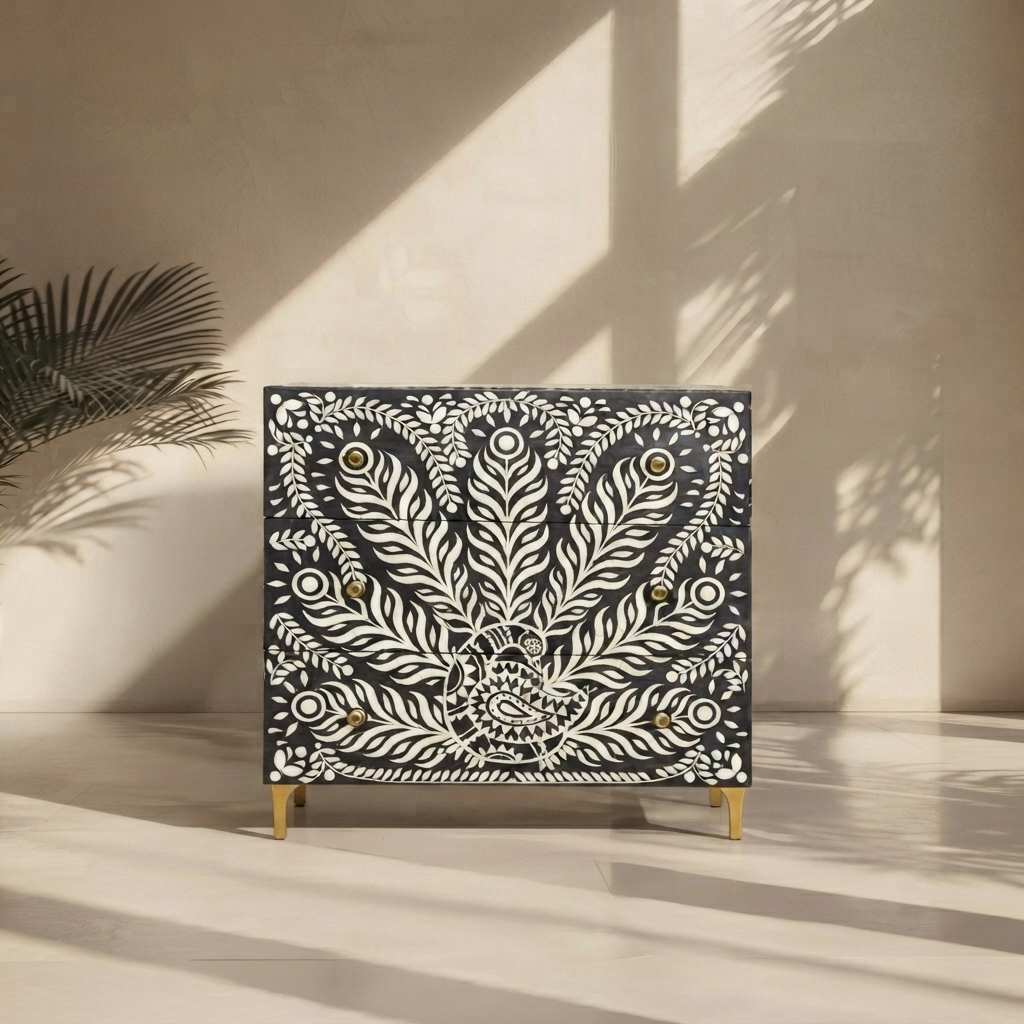 Bone Inlay Sideboard - Peacock