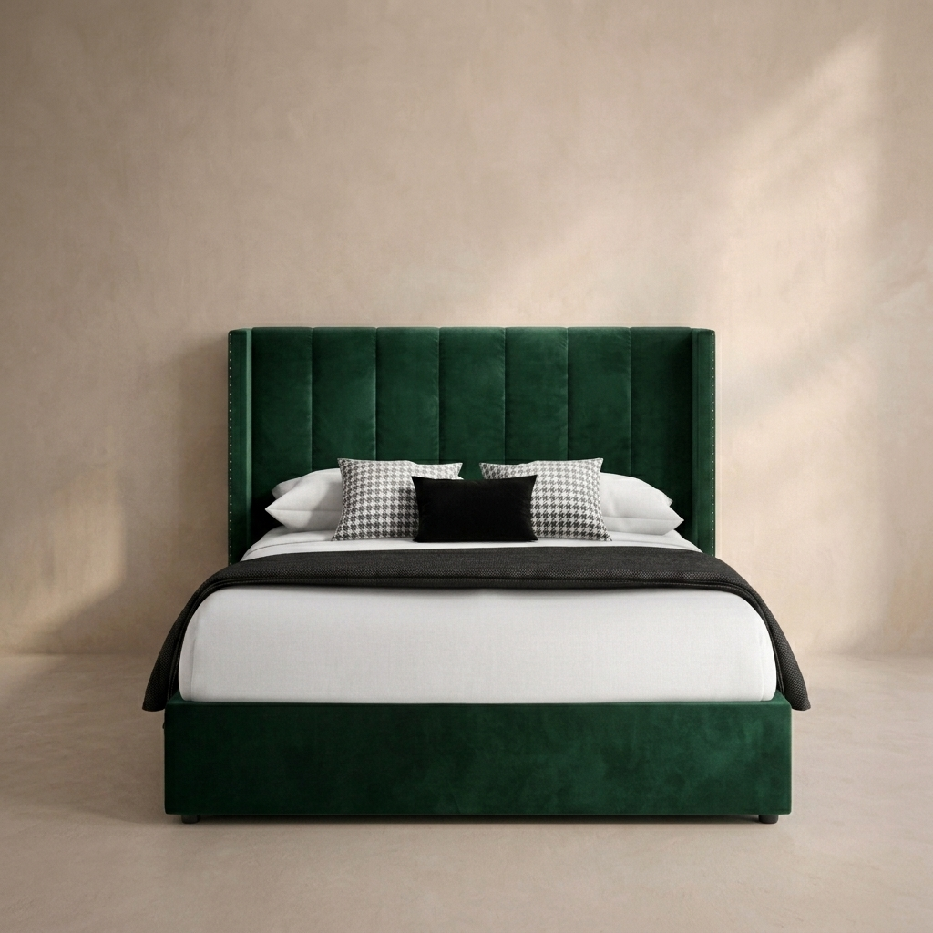 Maddox Vertical Upholstered Wingback Bed