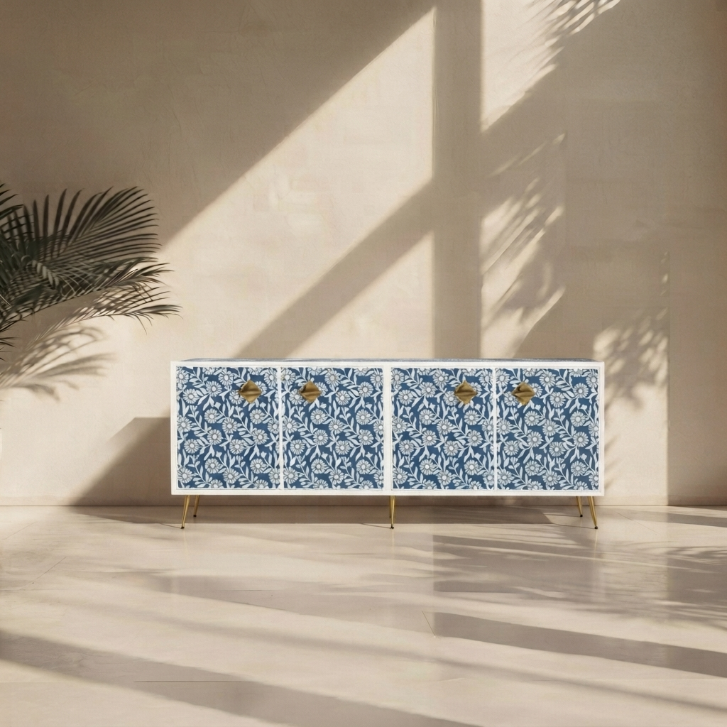 Inlay Media Console - Sunflower
