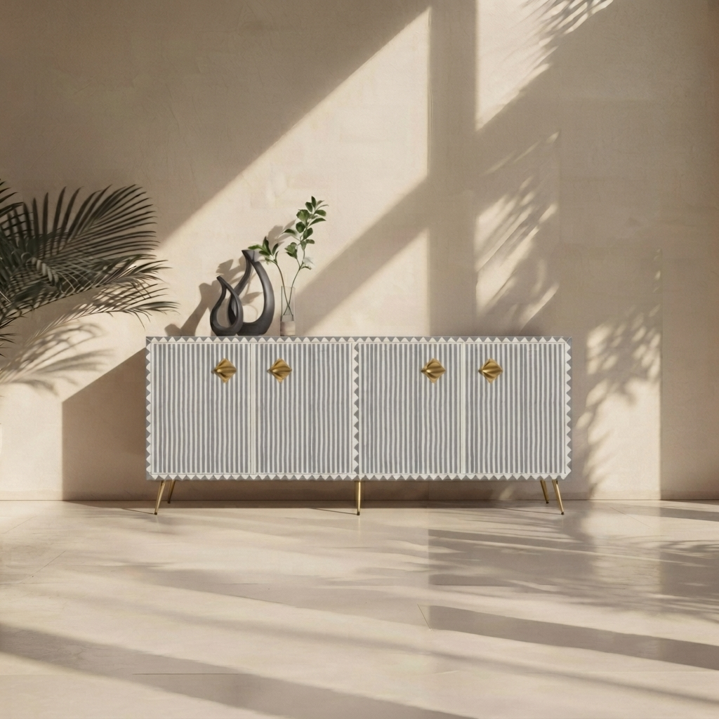 Inlay Media Console - Waterfall