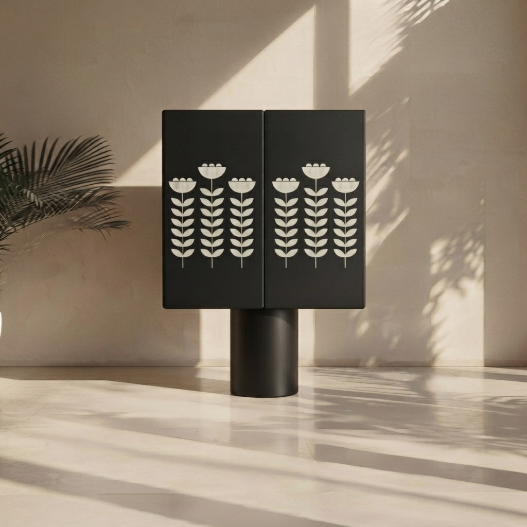 CasaGold “Bloomspire” Inlay Bar Cabinet