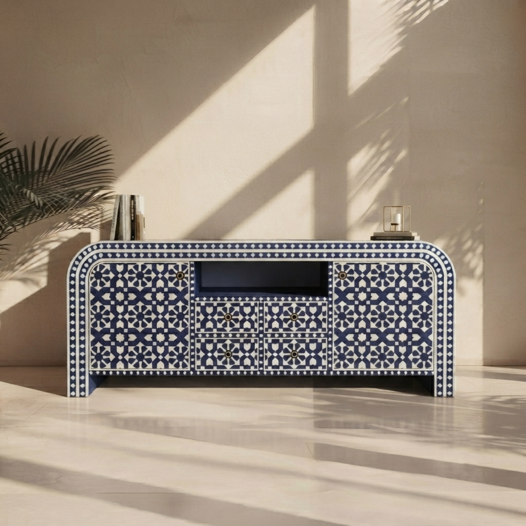 Marrakesh Moroccan Bone Inlay Media Unit