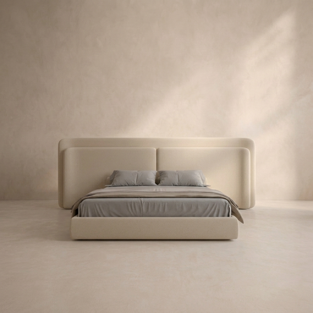 The Solace Curve Wingback Bed