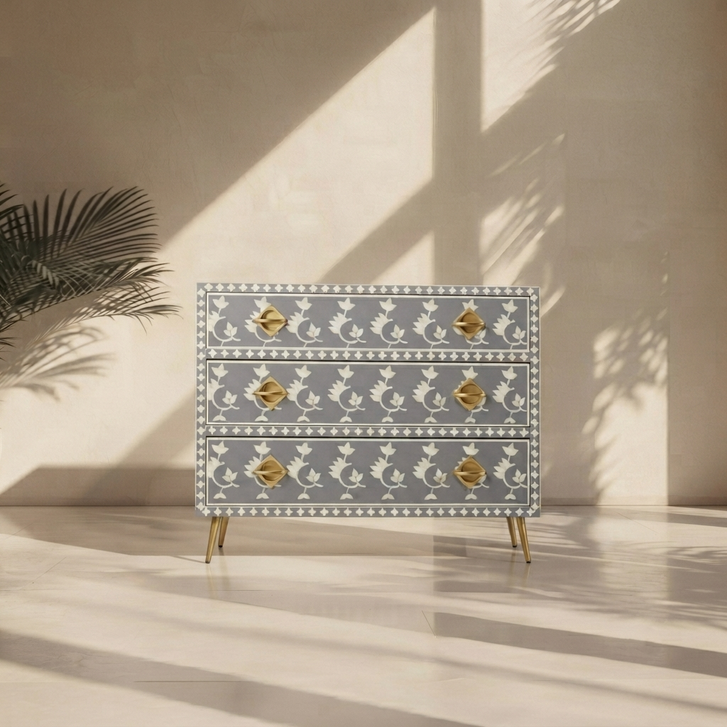 Inlay Chest of Drawers - Overlay Floral