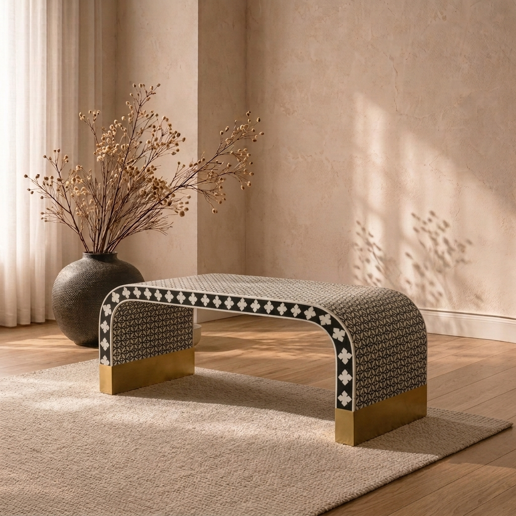 Inlay Logan Rectangular Coffee Table - Geometric Floral