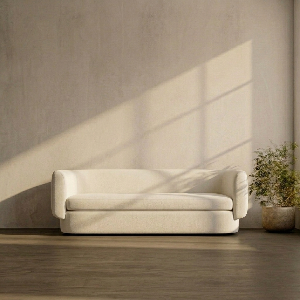 Maya Curved Boucle Sofa