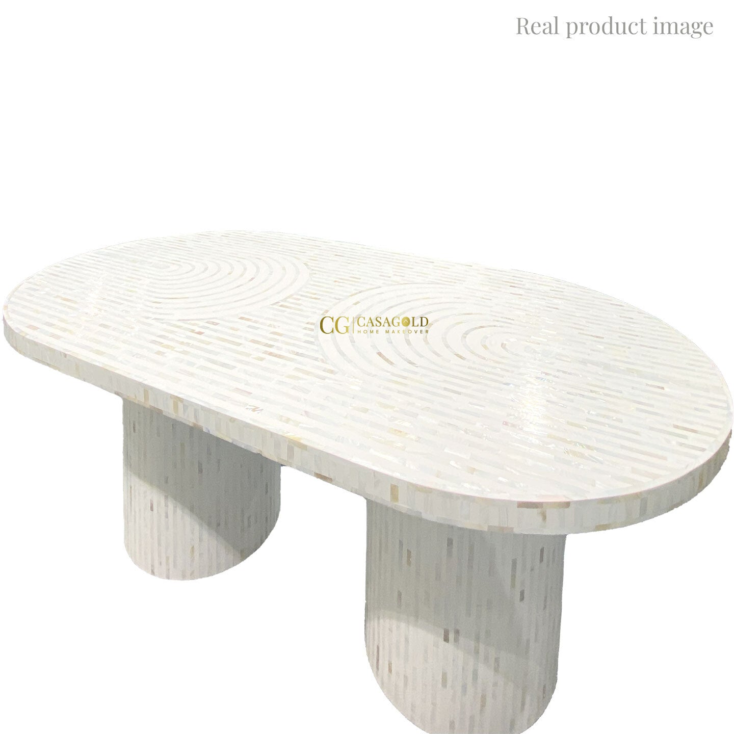 Grey Chevron Bone Inlay Oval Dining Table for Elegant Meals
