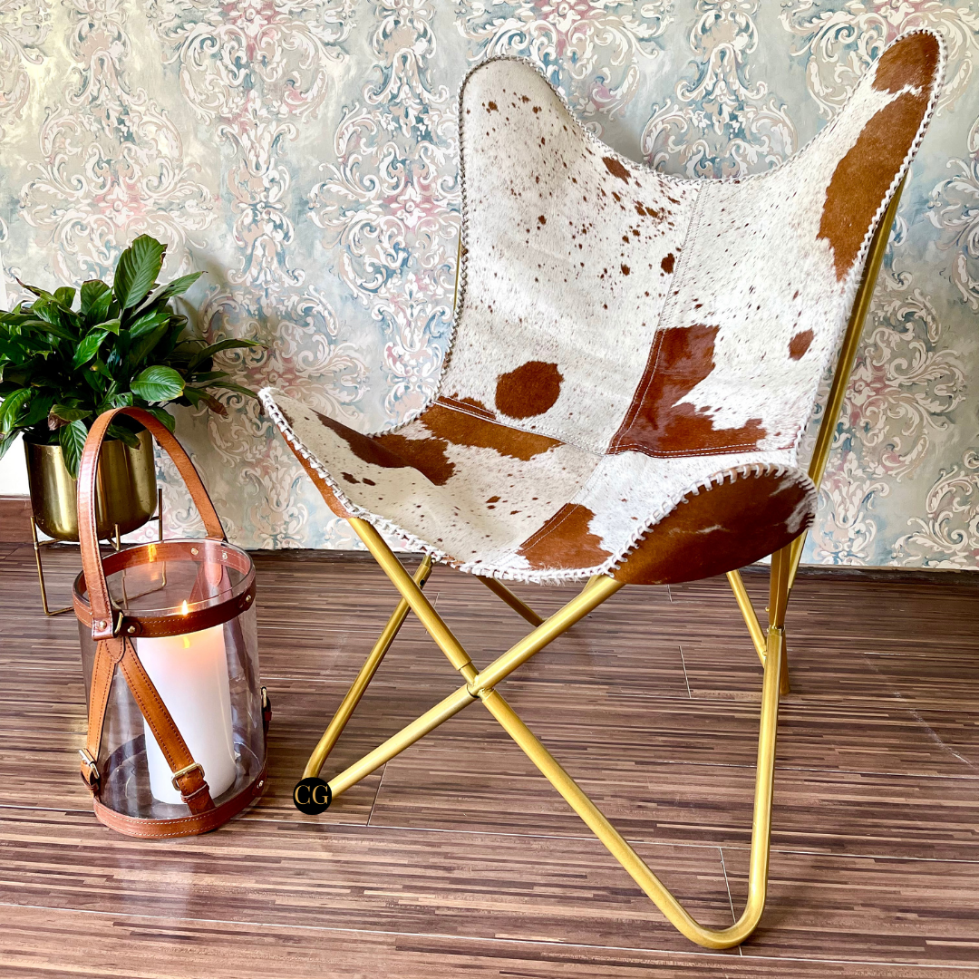 Leather Hair On Butterfly Chair