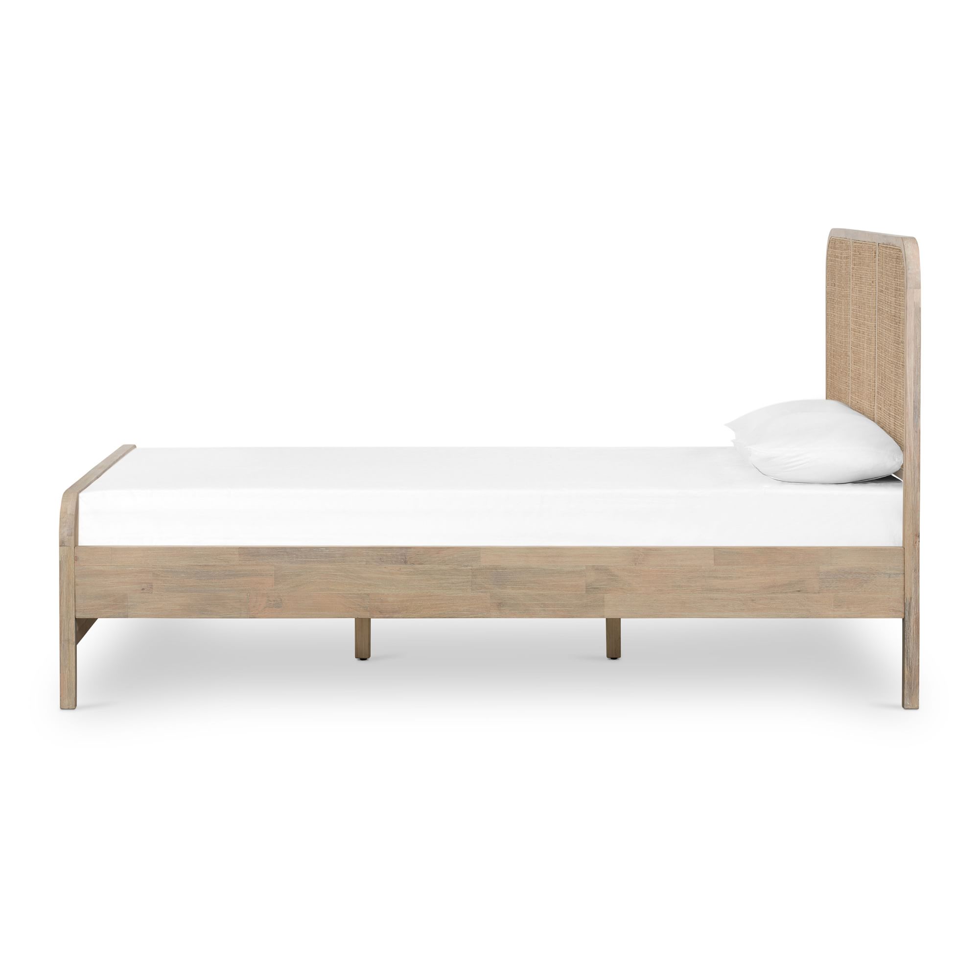  King wings bed with tufted headboard detail
