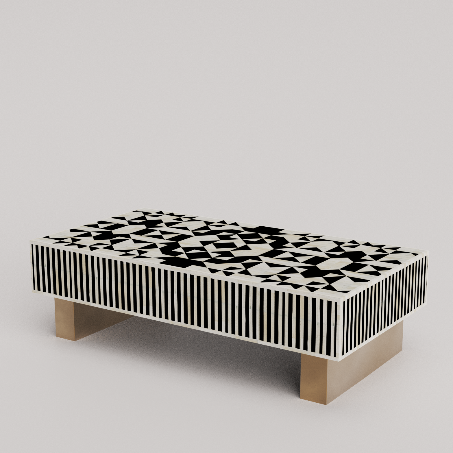 Kingsley Pattern Bone Inlay Rectangular Coffee Table	