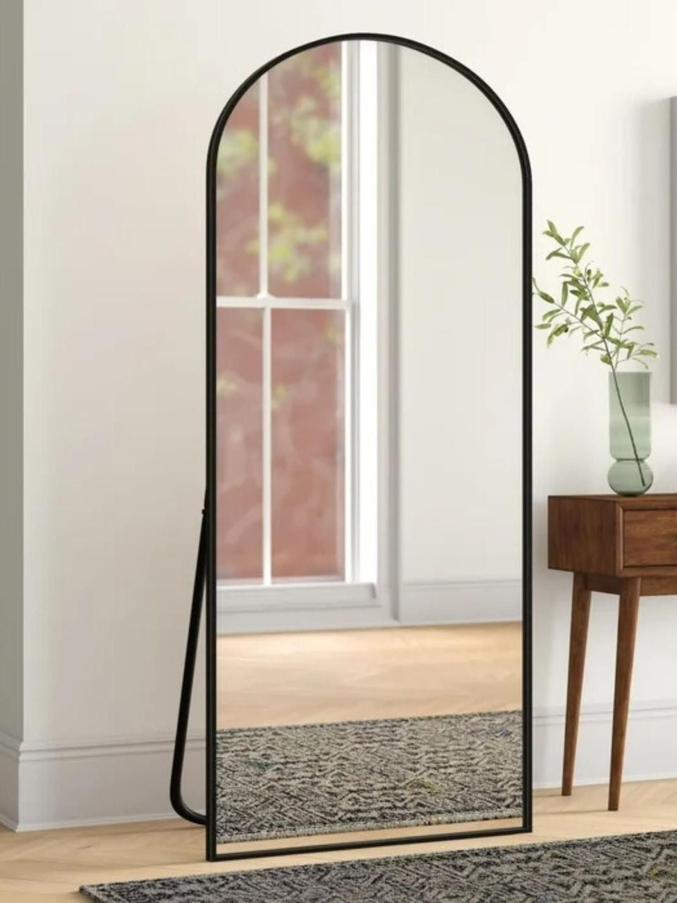 Large Black frame metal  glass mirror for a minimalist look