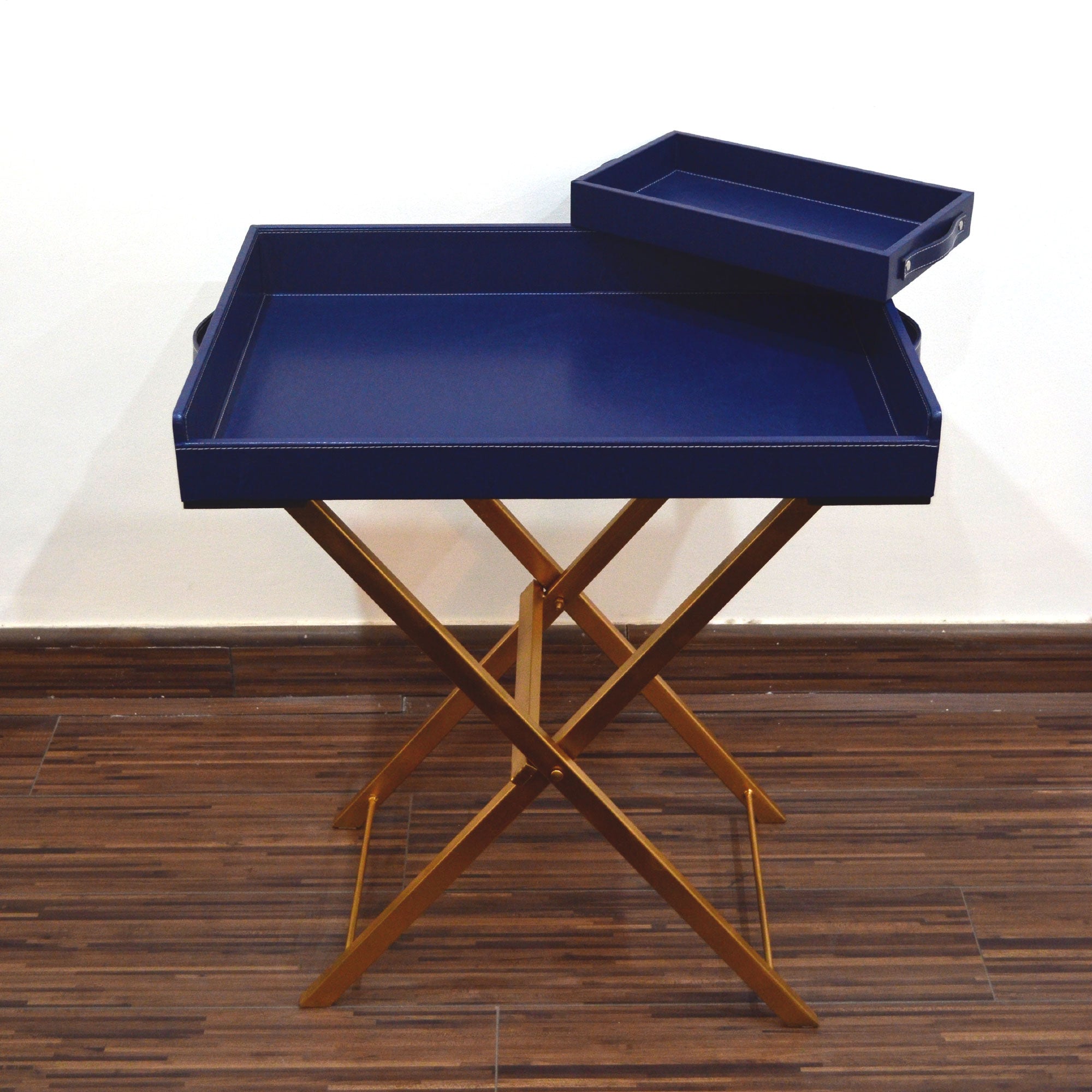 Large leather tray for stylish serving
