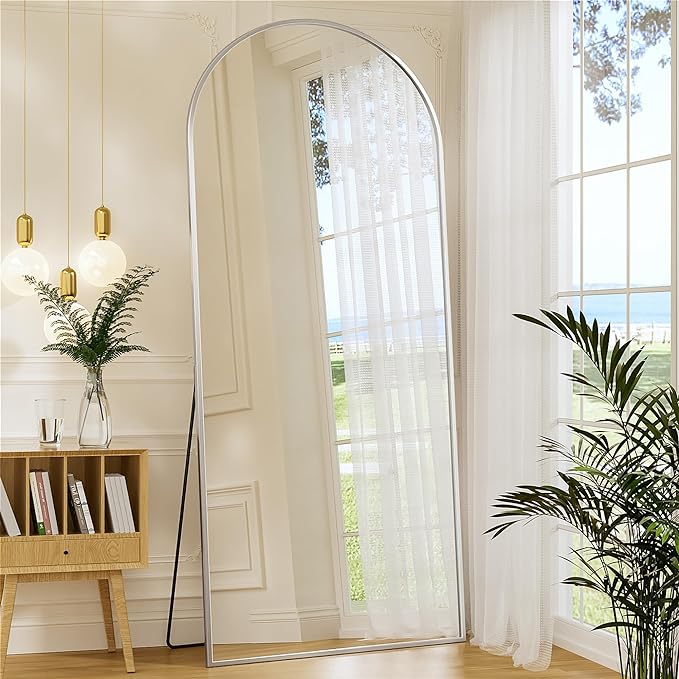 Large White frame metal  glass mirror for a minimalist look