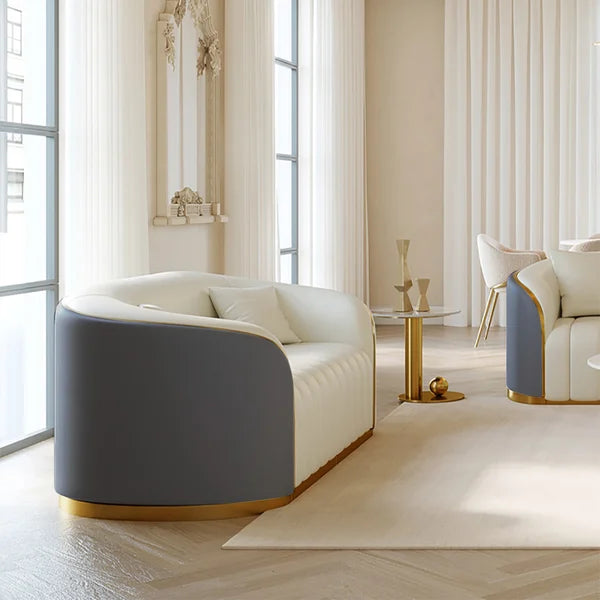 Luxe quilted velvet two-seater luxury sofa for modern homes
