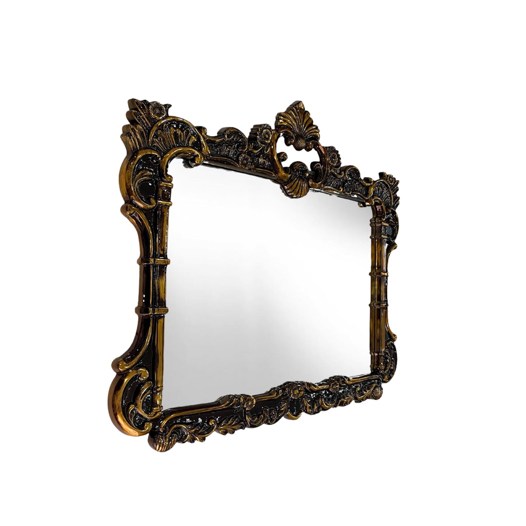 Luxurious Copper-Plated Glass Vintage Mirror	