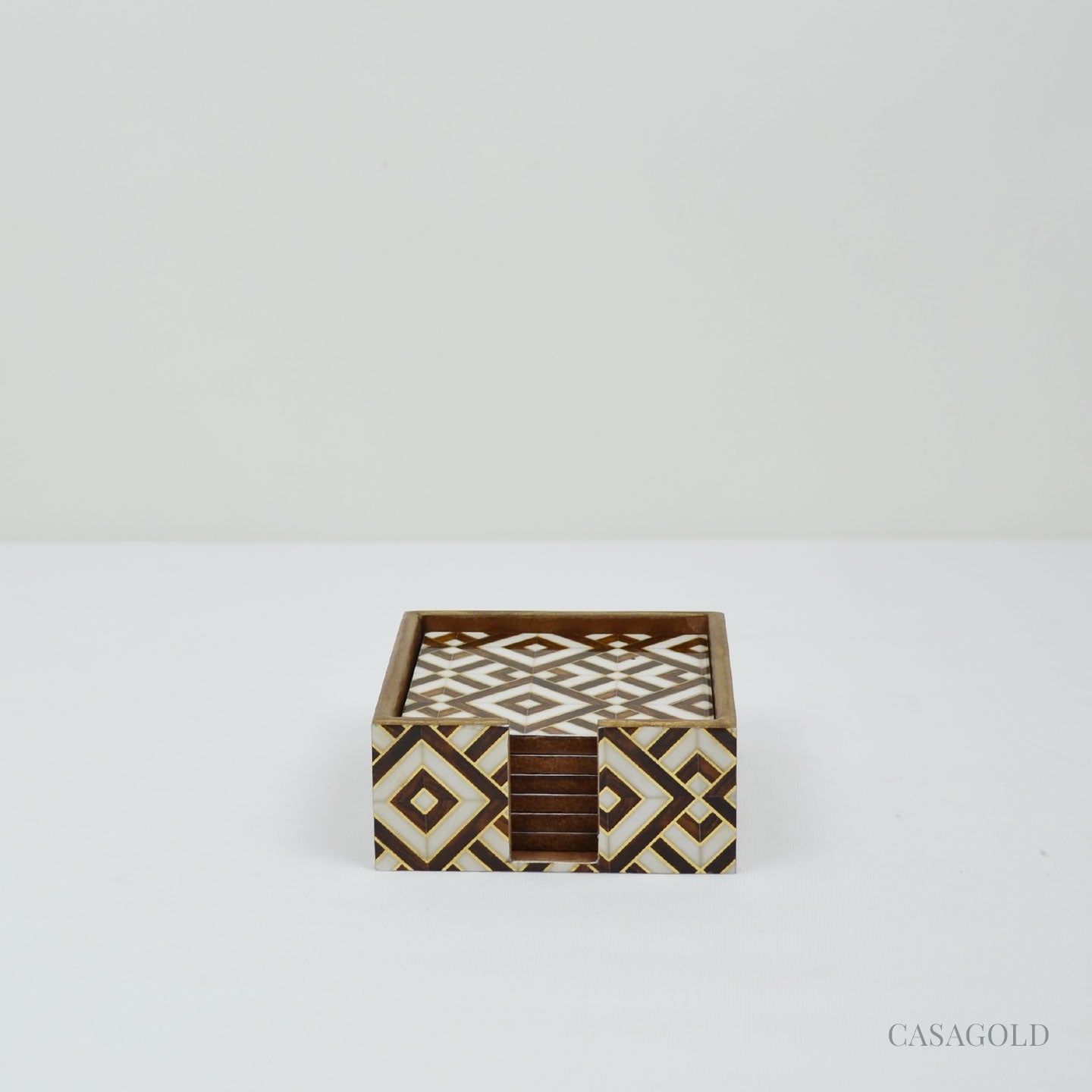 Luxurious tissue box paired with a matching coaster
