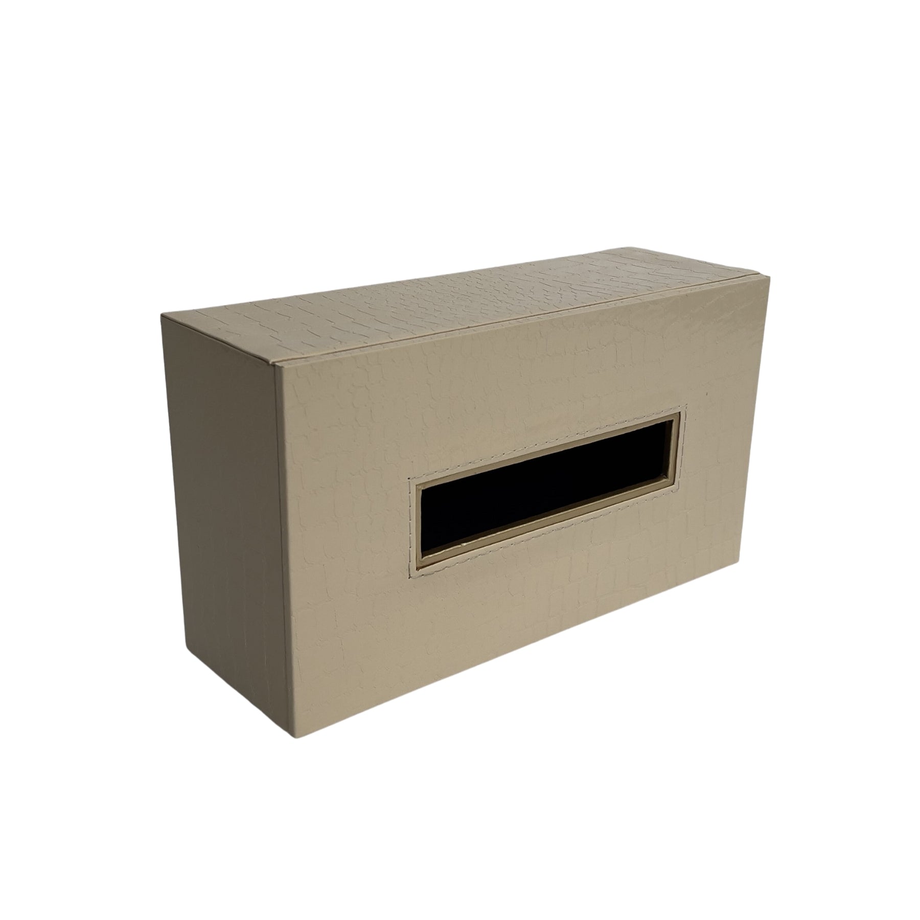 Stylish leather tissue box for coffee table use
