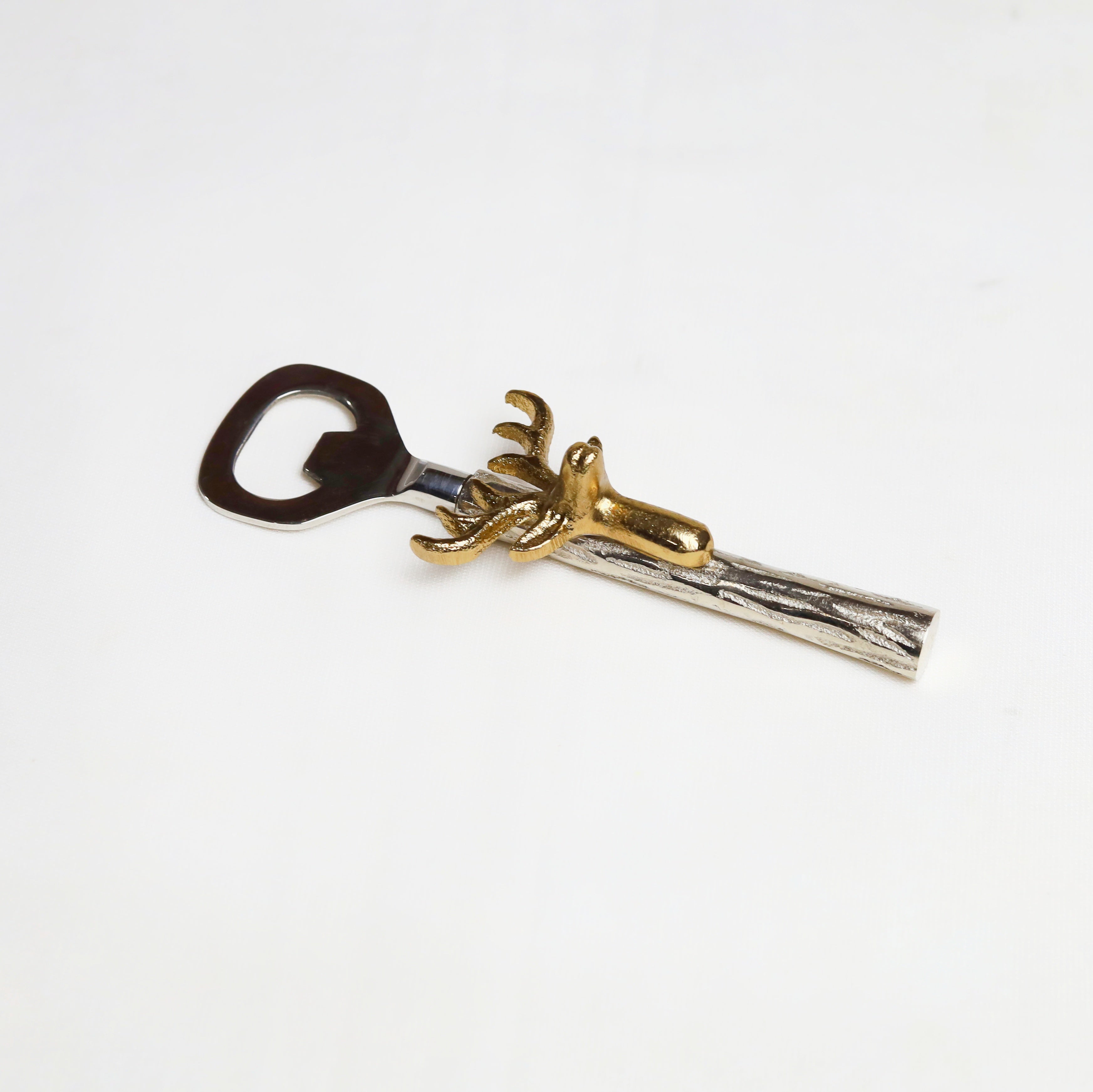 High-end bottle opener with authentic stag antler

