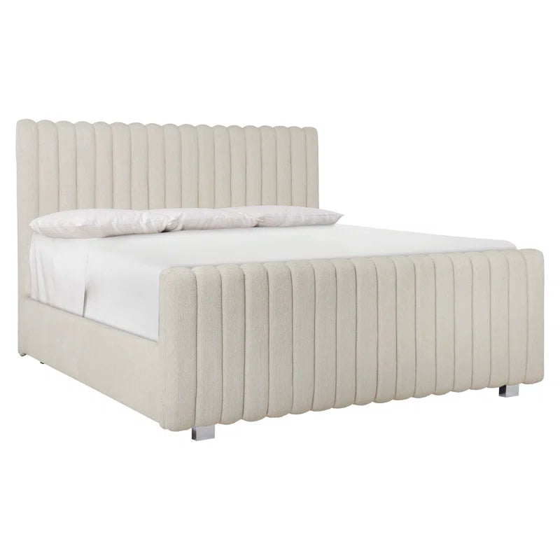 Luxurious wings bed frame with soft upholstery