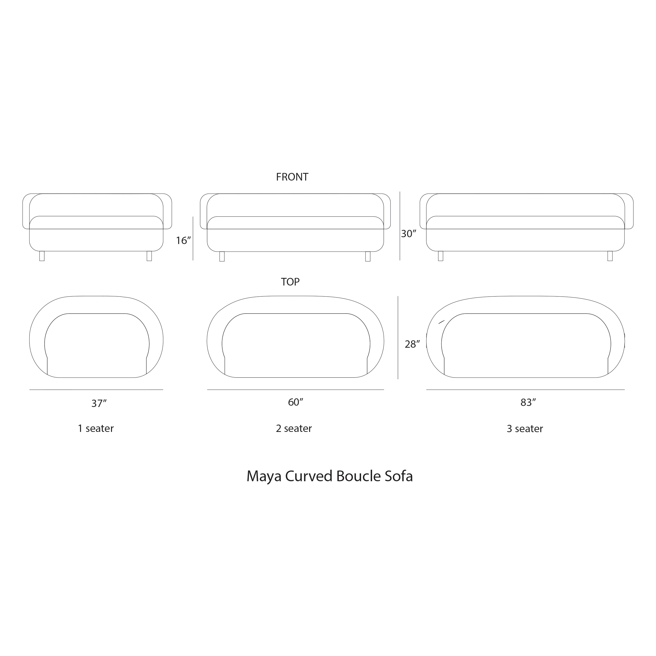 Maya Curved Boucle Sofa