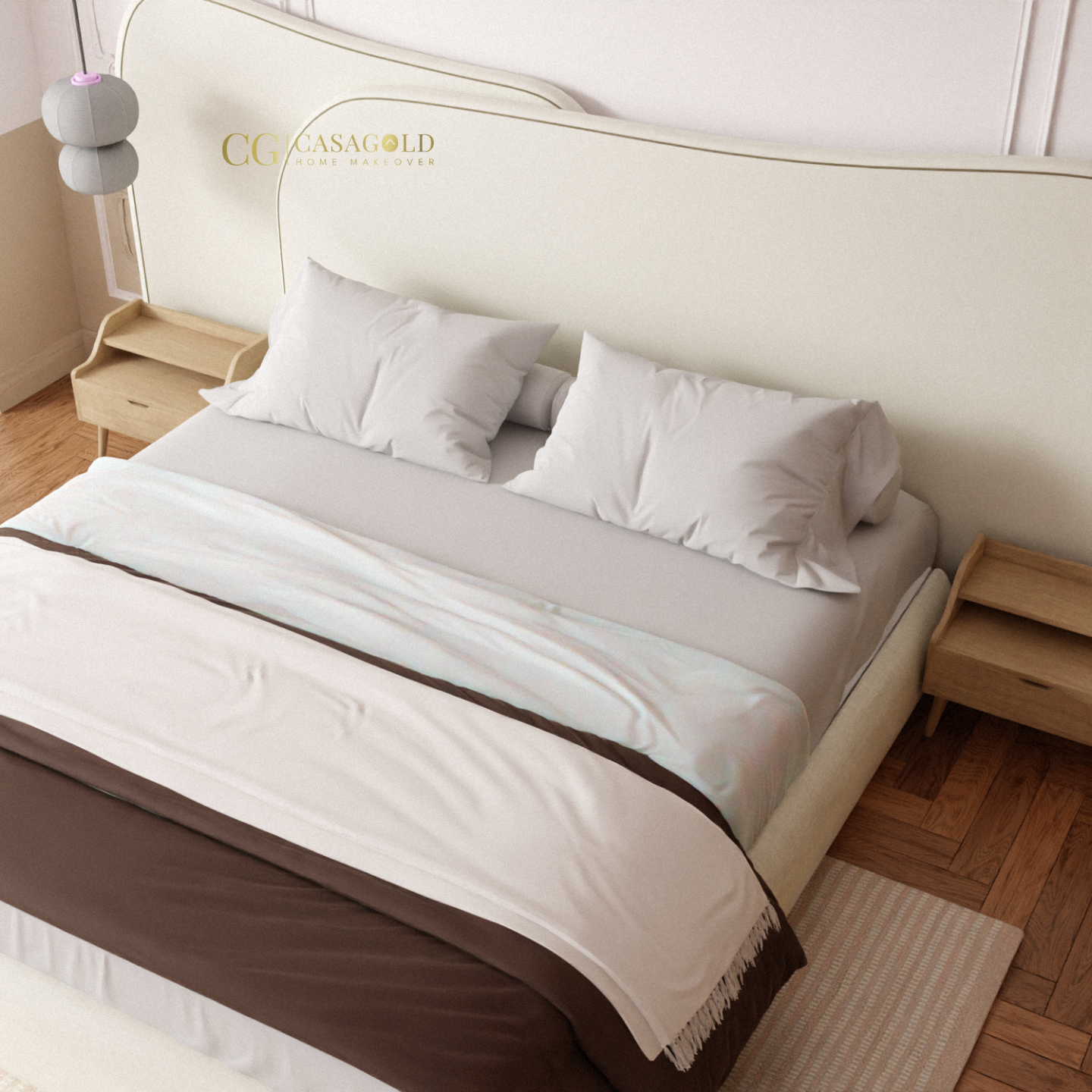 Elegant minimalist bedroom design with neutral tones