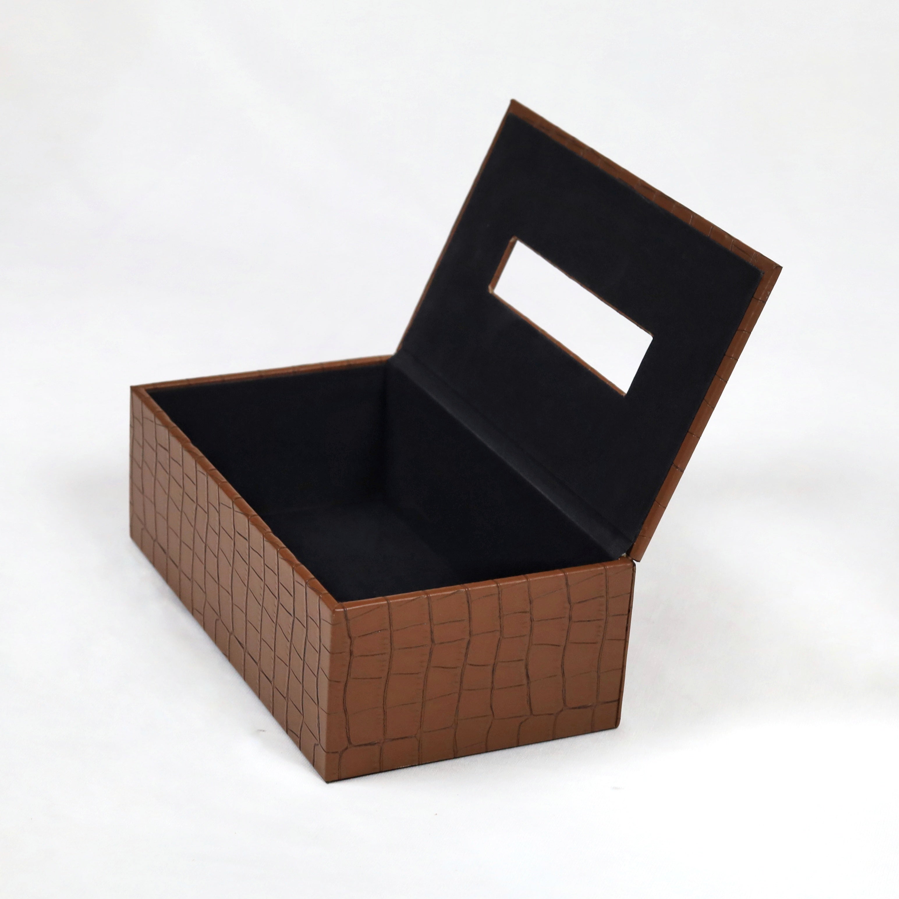 Minimalist leather tissue box for contemporary decor

