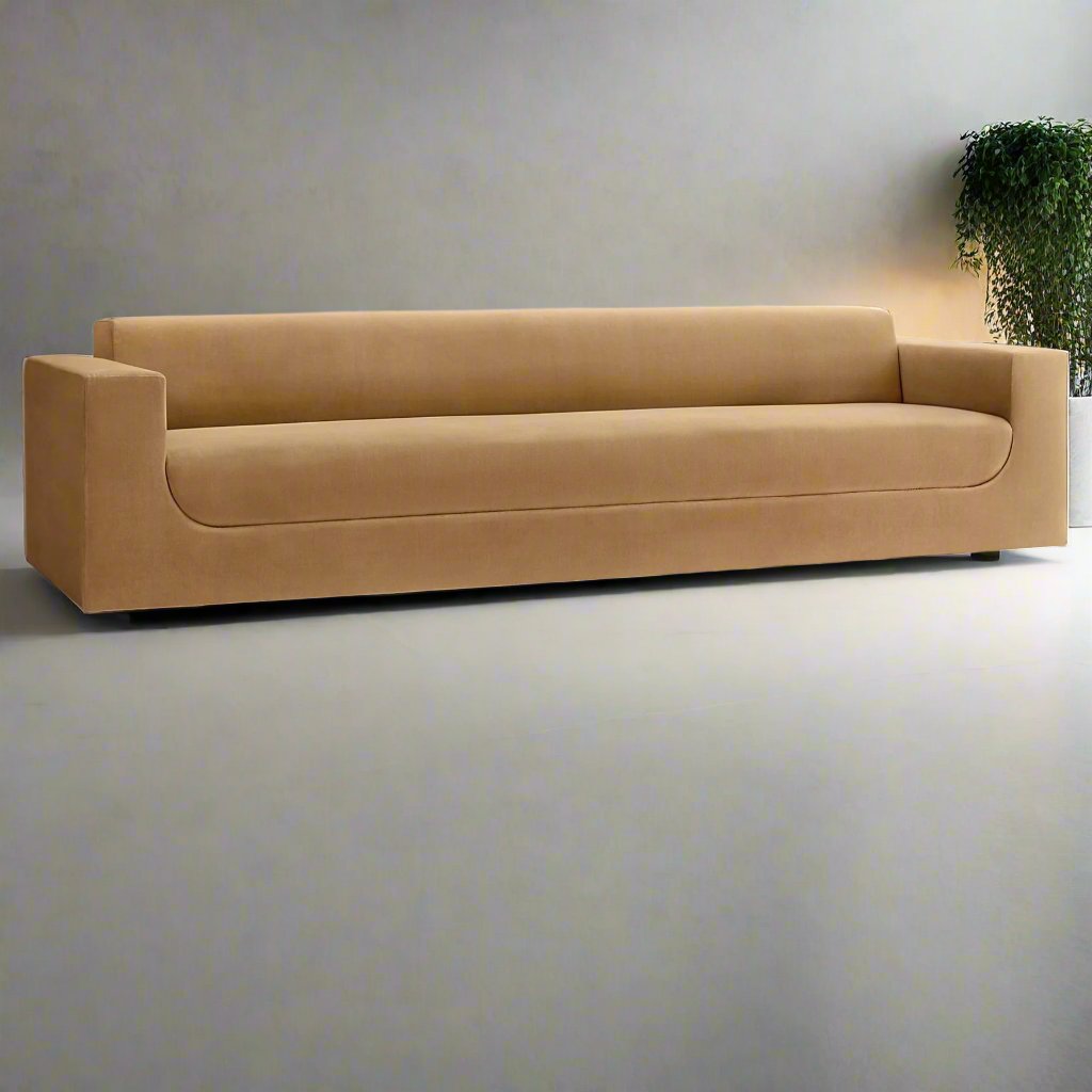 Minimalist upholstered sofa with premium fabric