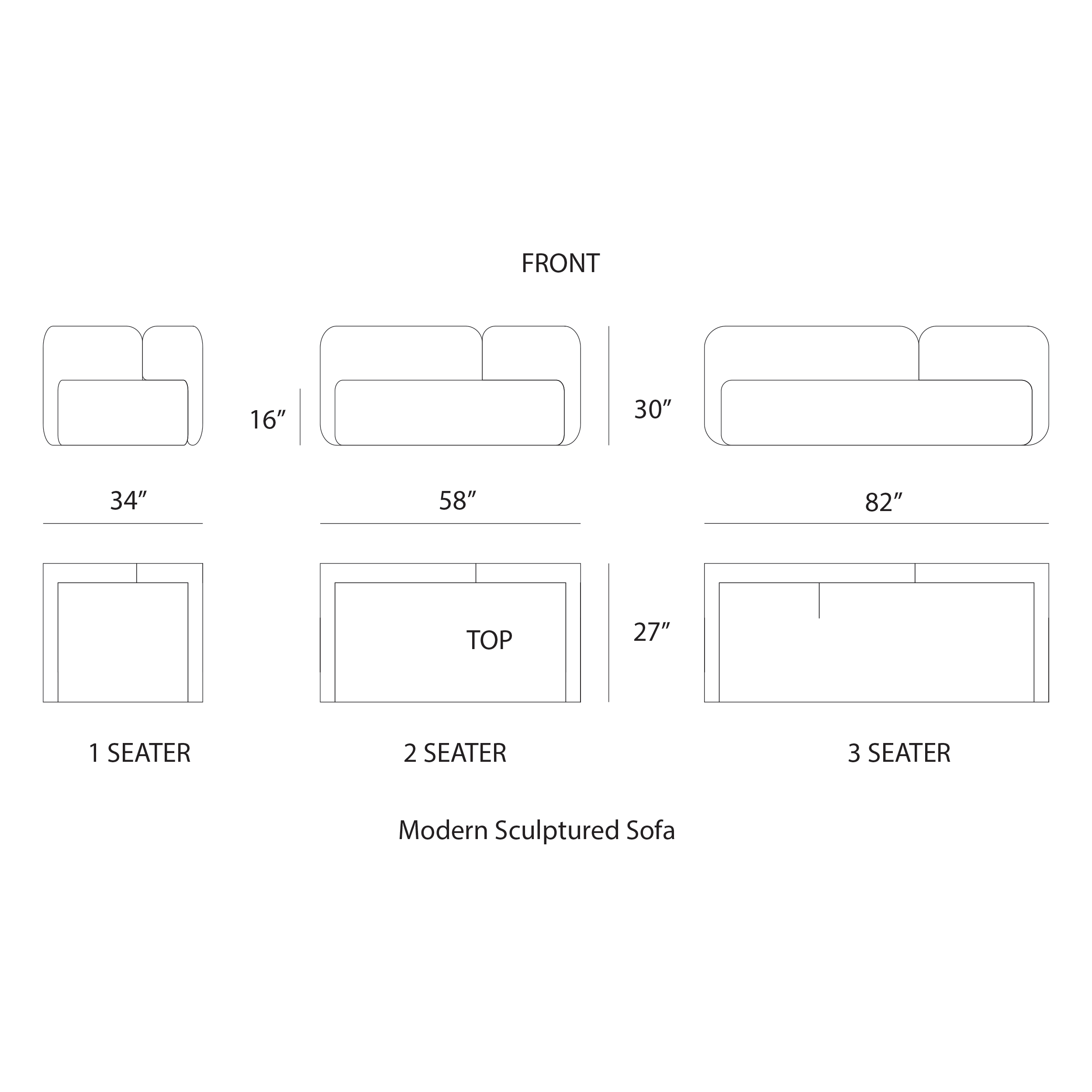 Modern Sculptured Sofa