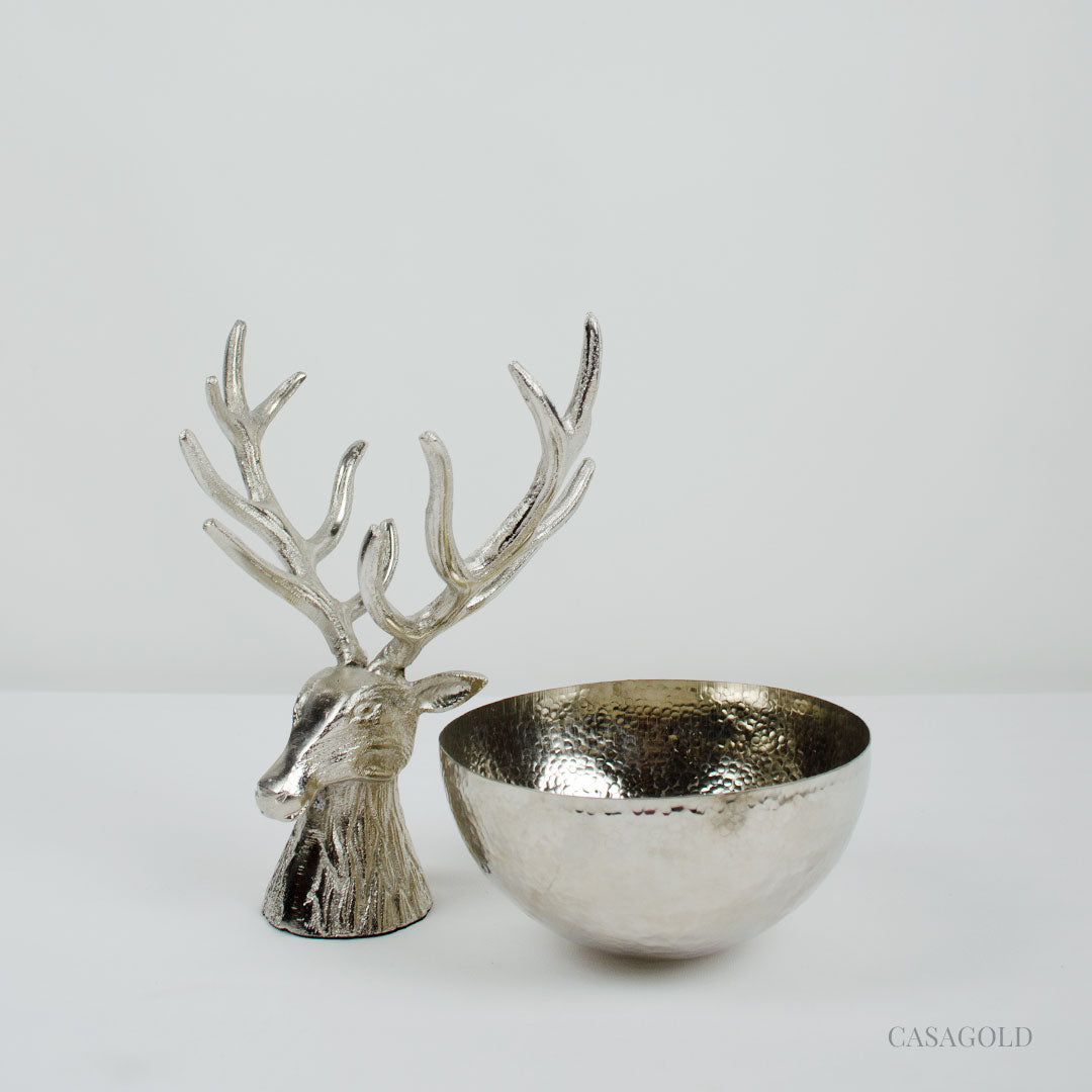 Modern Silver Trim Stag High Bowl Set	