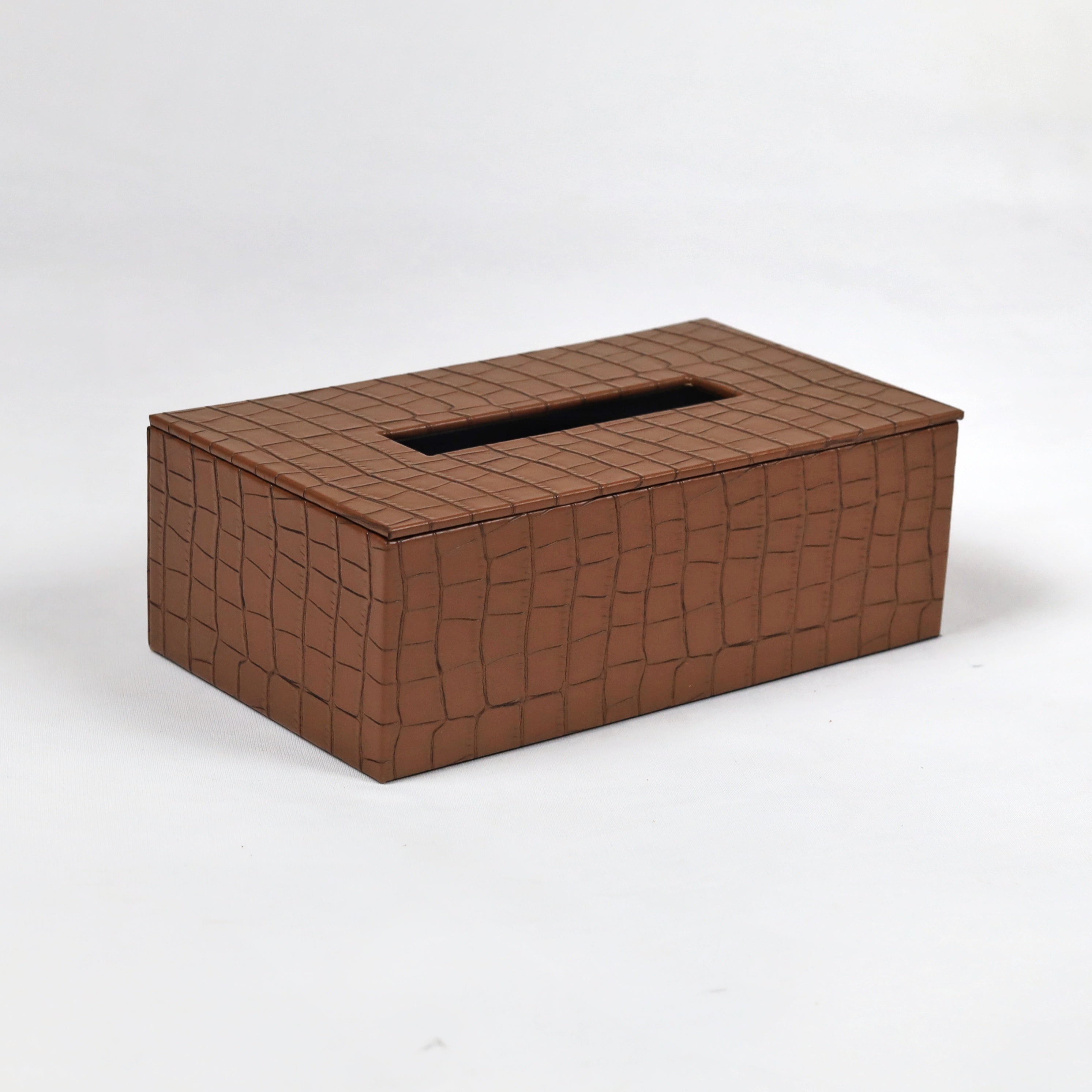 Modern leather tissue box for stylish convenience
