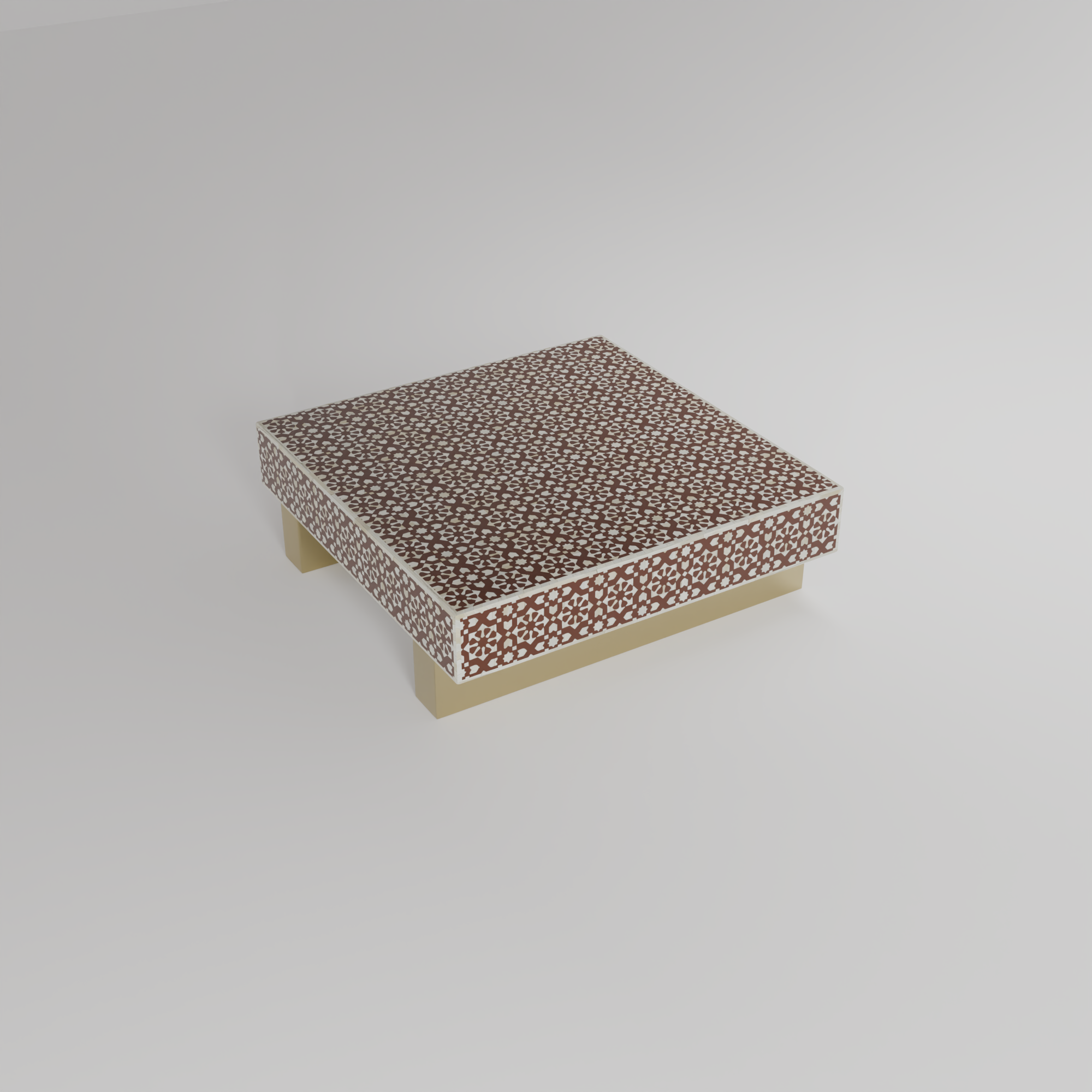 square coffee table with moroccan pattern