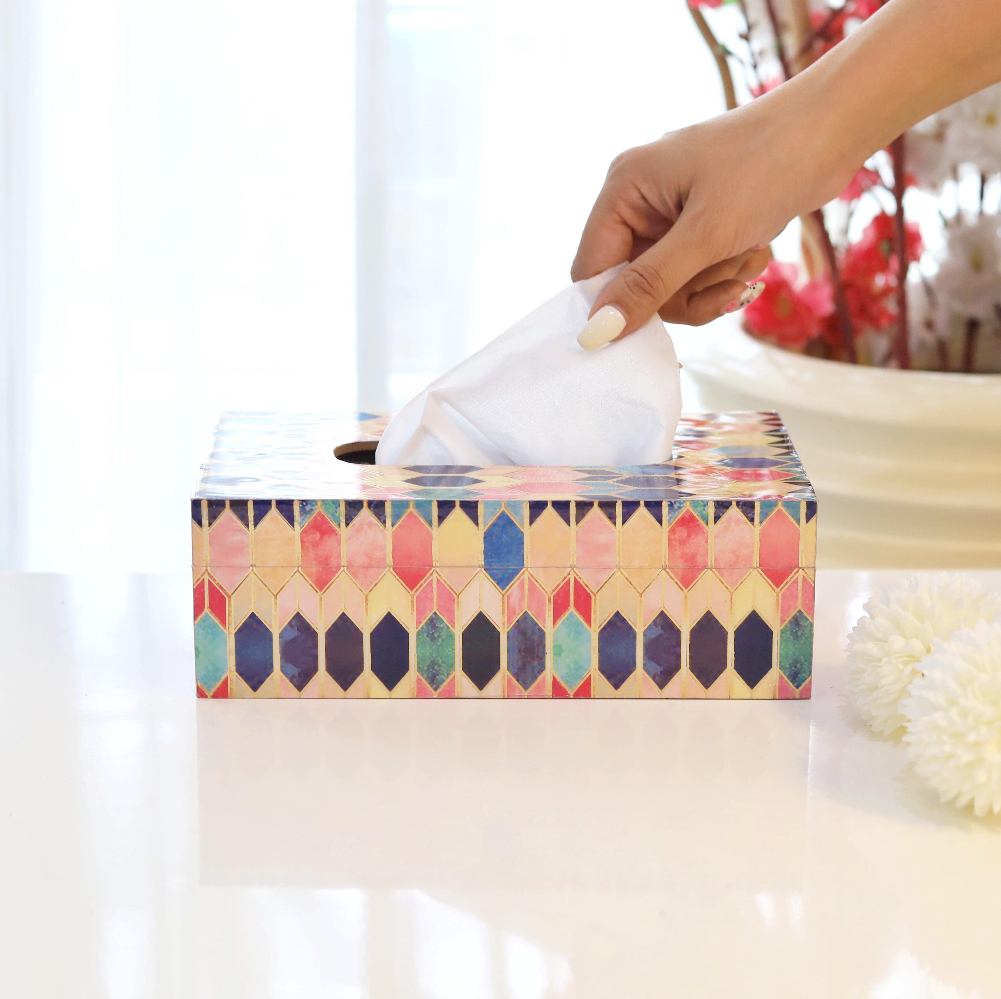 Bloom Multicolor Floral Tissue Box