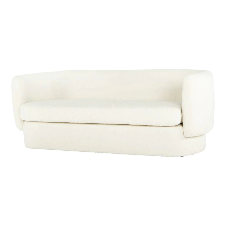Minimalist luxury bouclé sofa with solid wood frame by CasaGold
