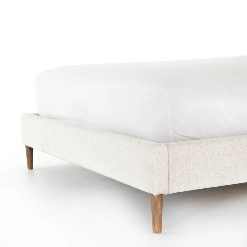 Queen wings bed with high headboard and wing sides