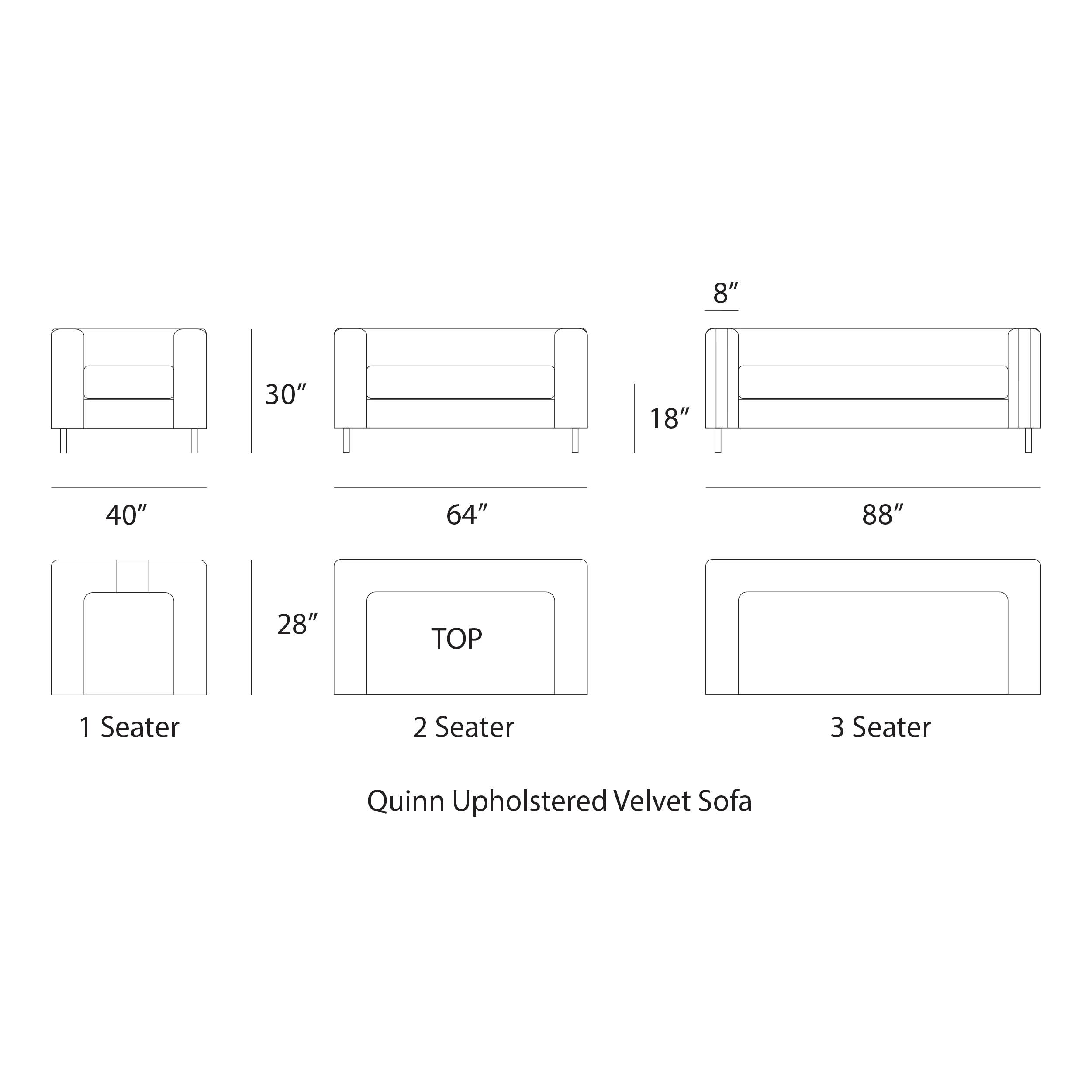 Quinn Upholstered Velvet Sofa