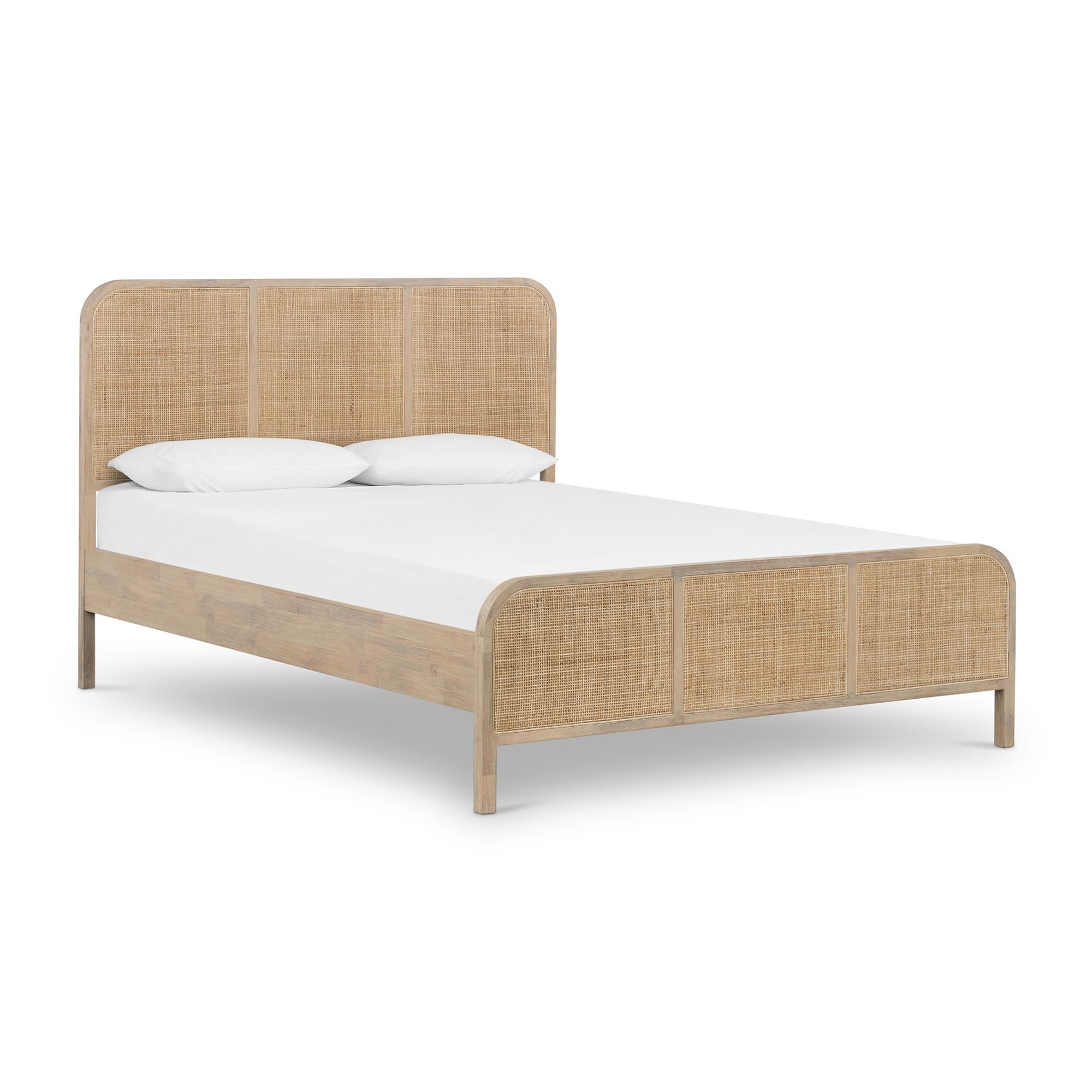 Luxurious wings bed frame with soft upholstery