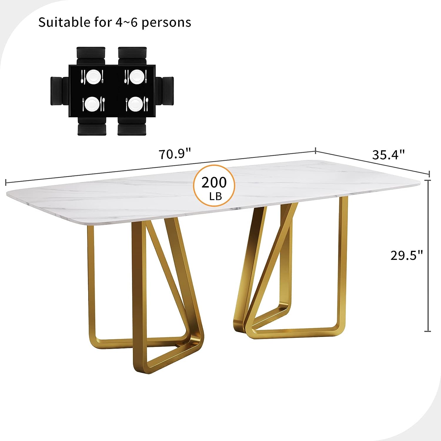 Rectangle Marble Pedestal Dining Table for Elegant Settings