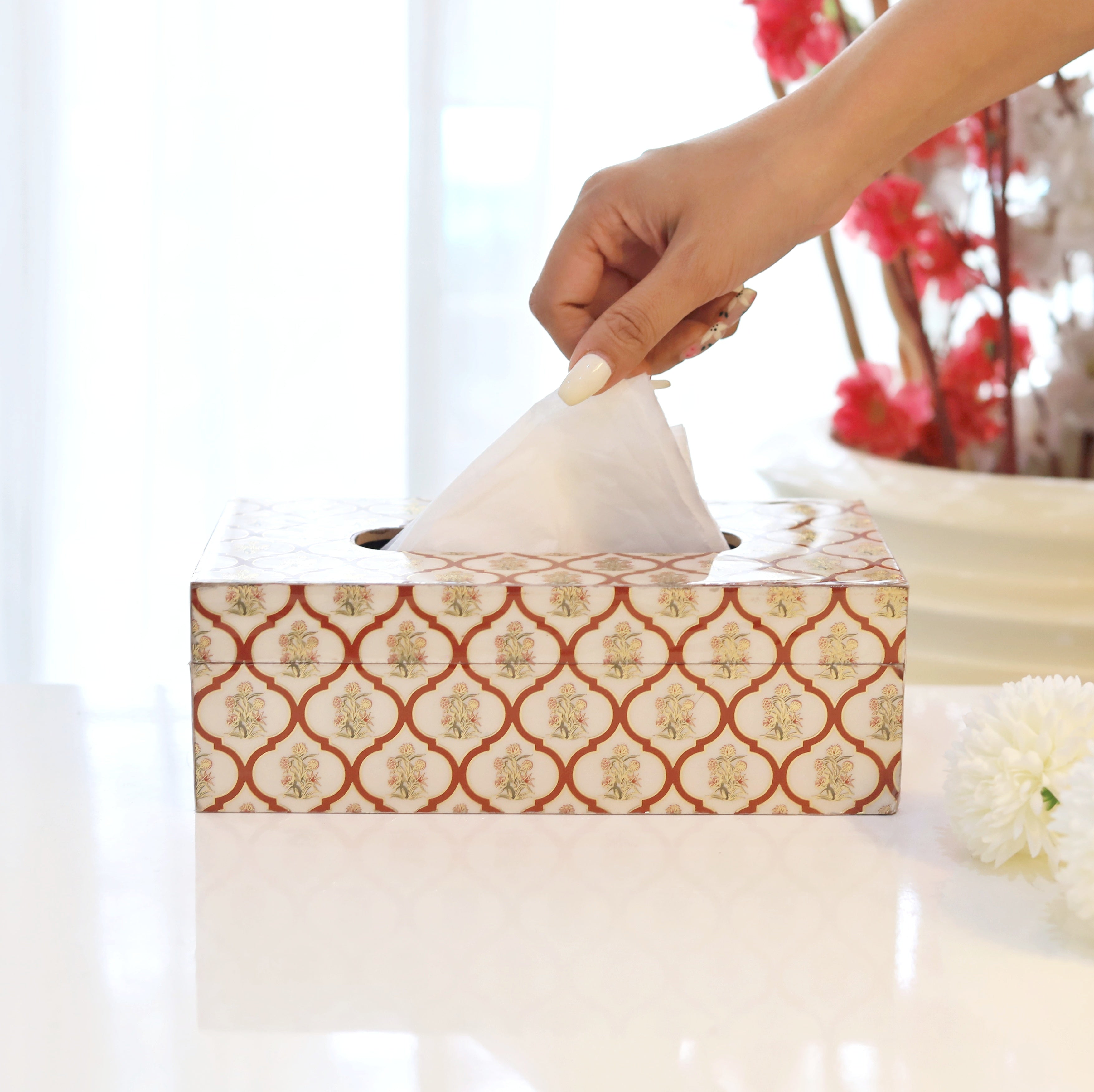 Red & Gold Tissue Box