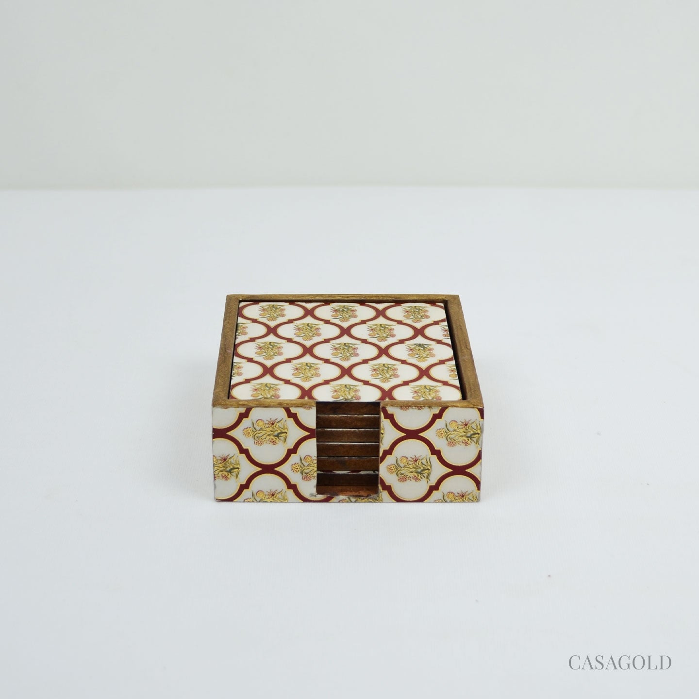 Luxurious Wooden coaster and tissue box set
