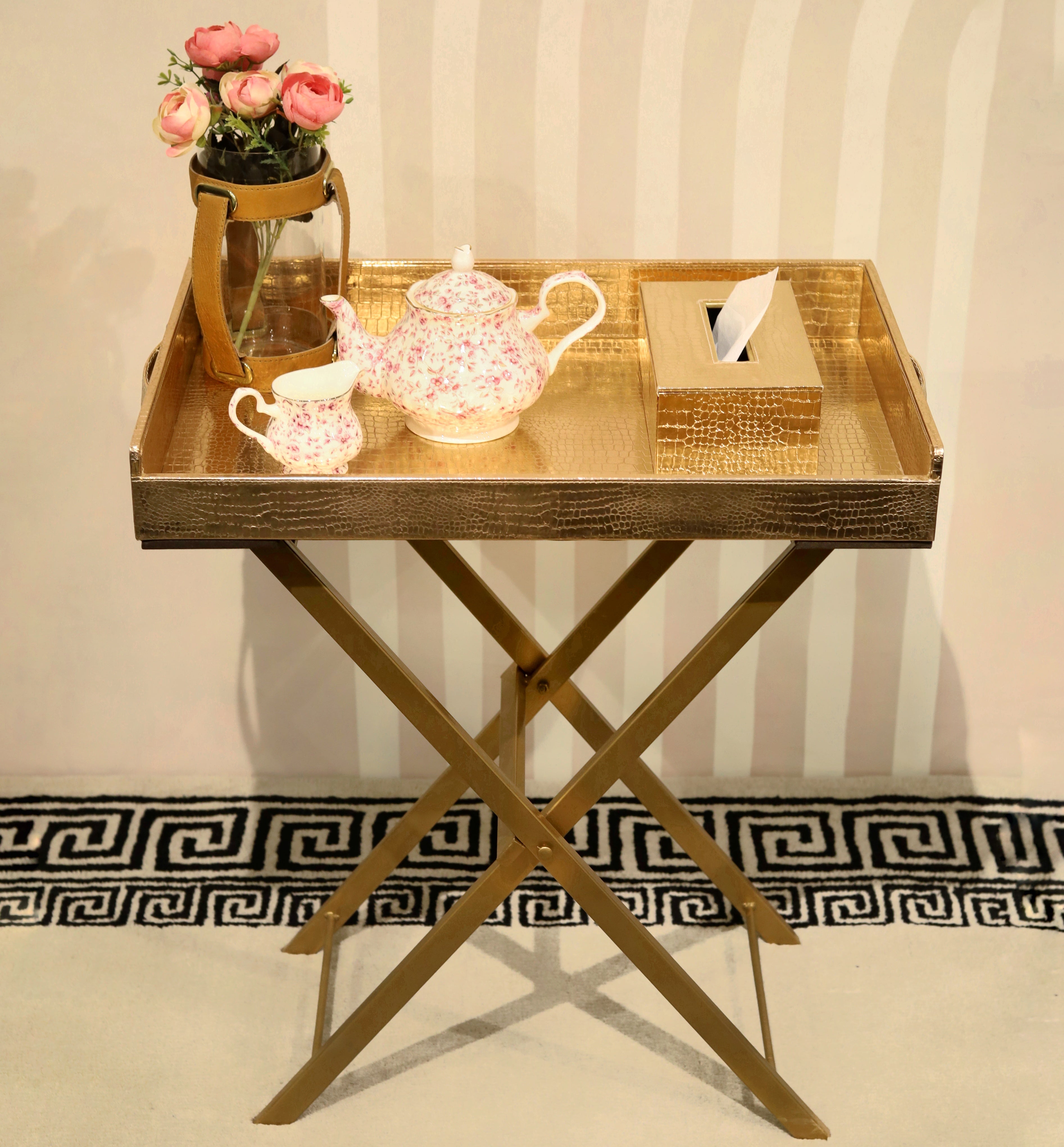 Rose Gold butler tray for versatile use in kitchen or living