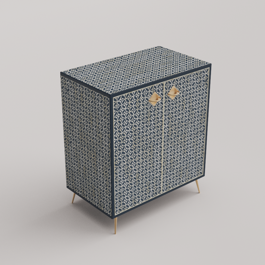 Inlay Cabinet - Geometric Floral